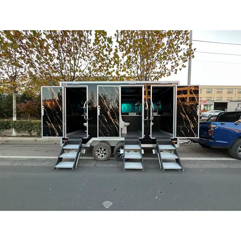 Trailer nhà vệ sinh thương mại ba trạm