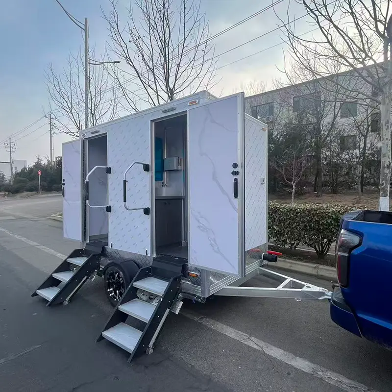 Trailer nhà vệ sinh di động hai trạm